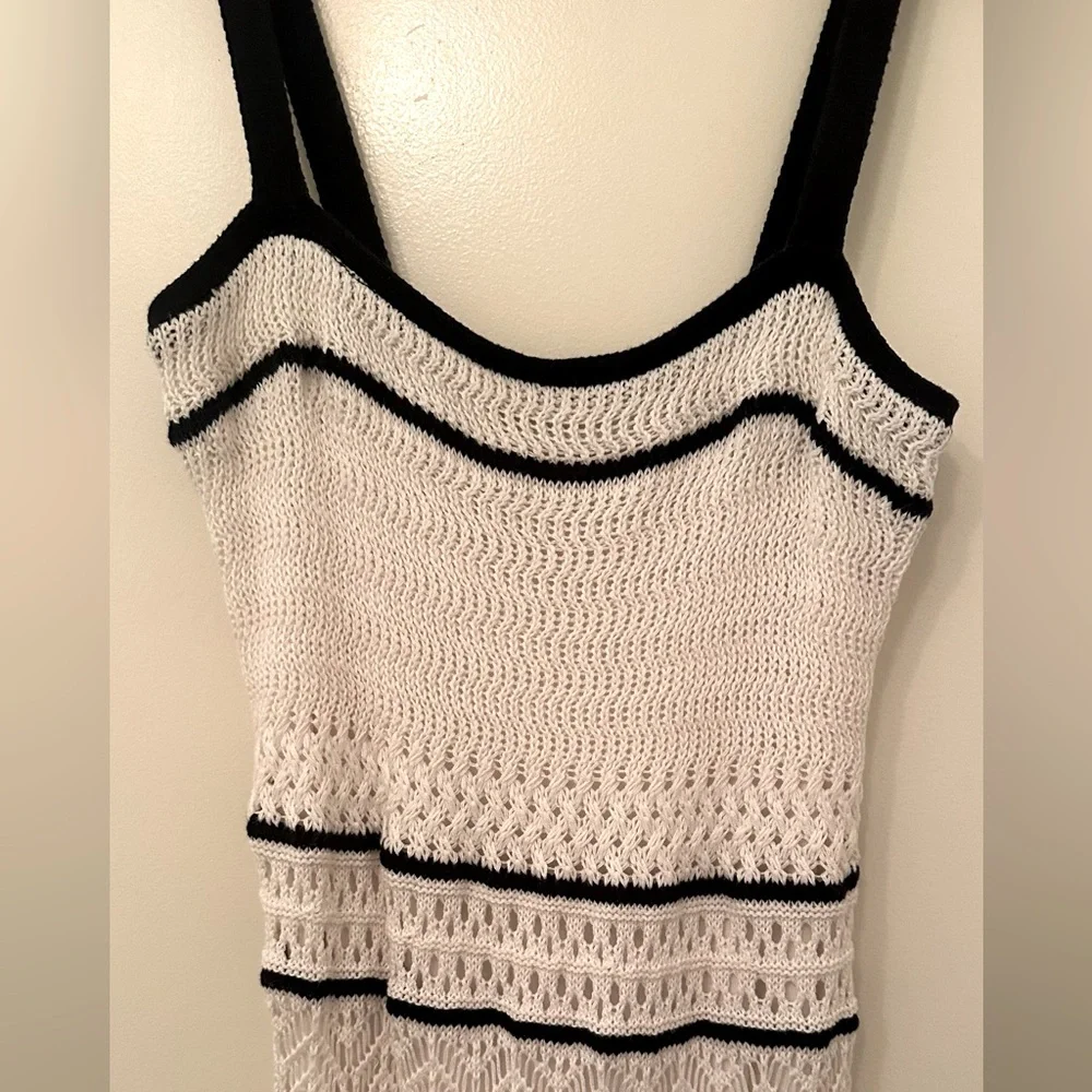 Abercrombie & Fitch Cream Maxi Dress with Black Trim